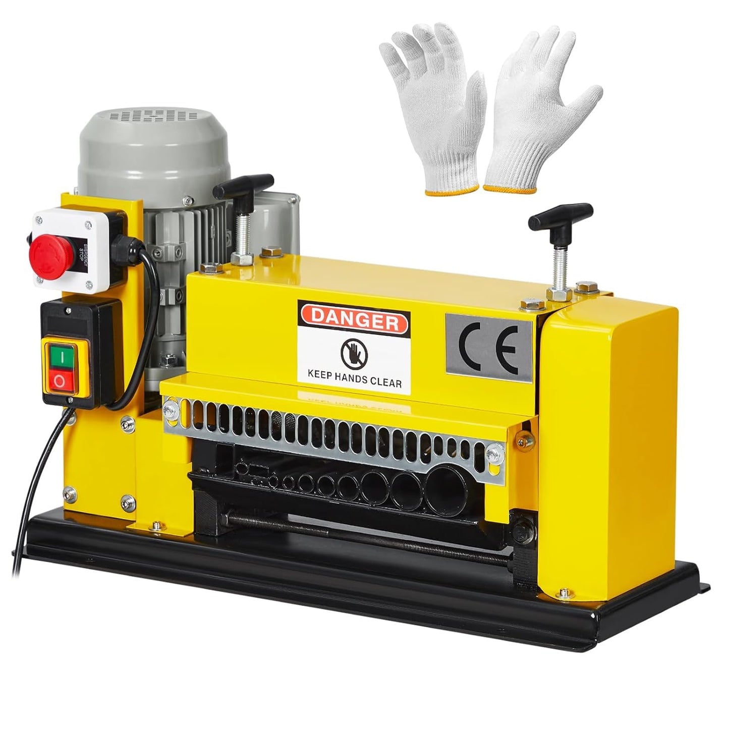 CHEINAUTO Wire Stripping Machine 0.06 inch -1.5 inch, 370w Portable Powered Wire Stripper Machine, 11 Channels 10 Blades & 65ft/minute, Automatic Wire Stripping Tool for Recycling Copper Wire
