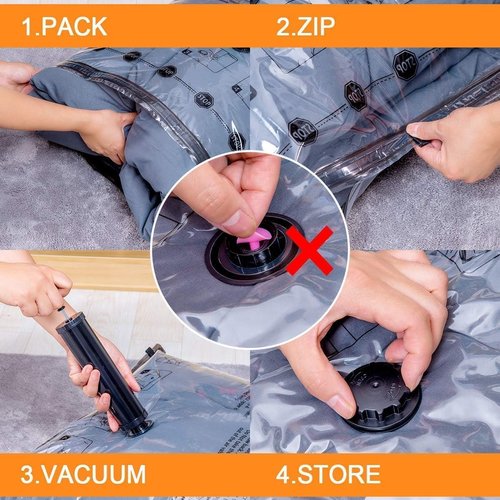 GONGSHI Vacuum Seal Bags - Space Saver for Clothing & Home Storage | 32 Combo with Pump