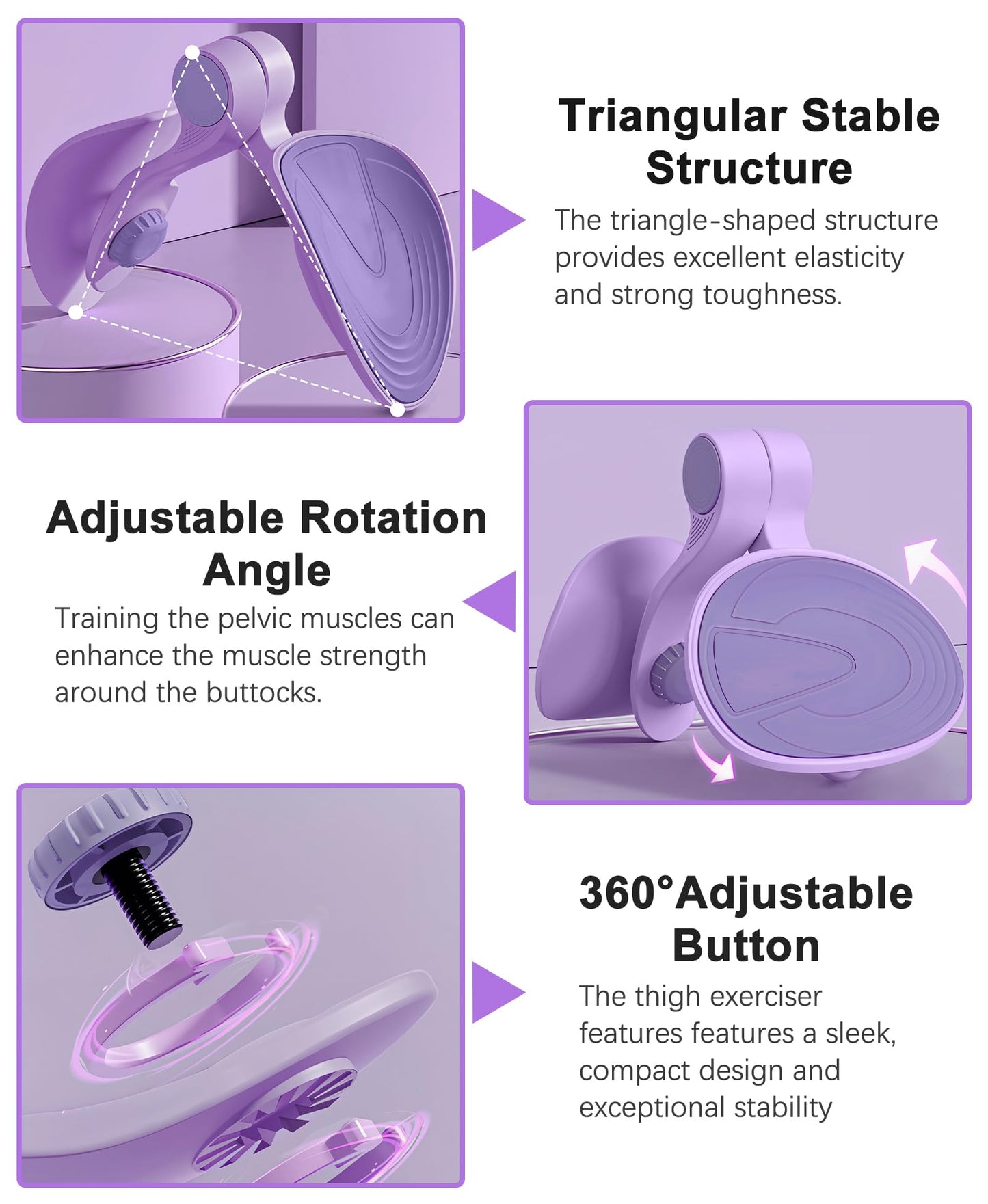 Kegel Exerciser, Pelvic Floor Muscle Exercise Devices for Women, Inner Thigh Exerciser Leg Workout Equipment Thigh Trainer for Male Hip Trimmer Inner Thigh Toner Workout