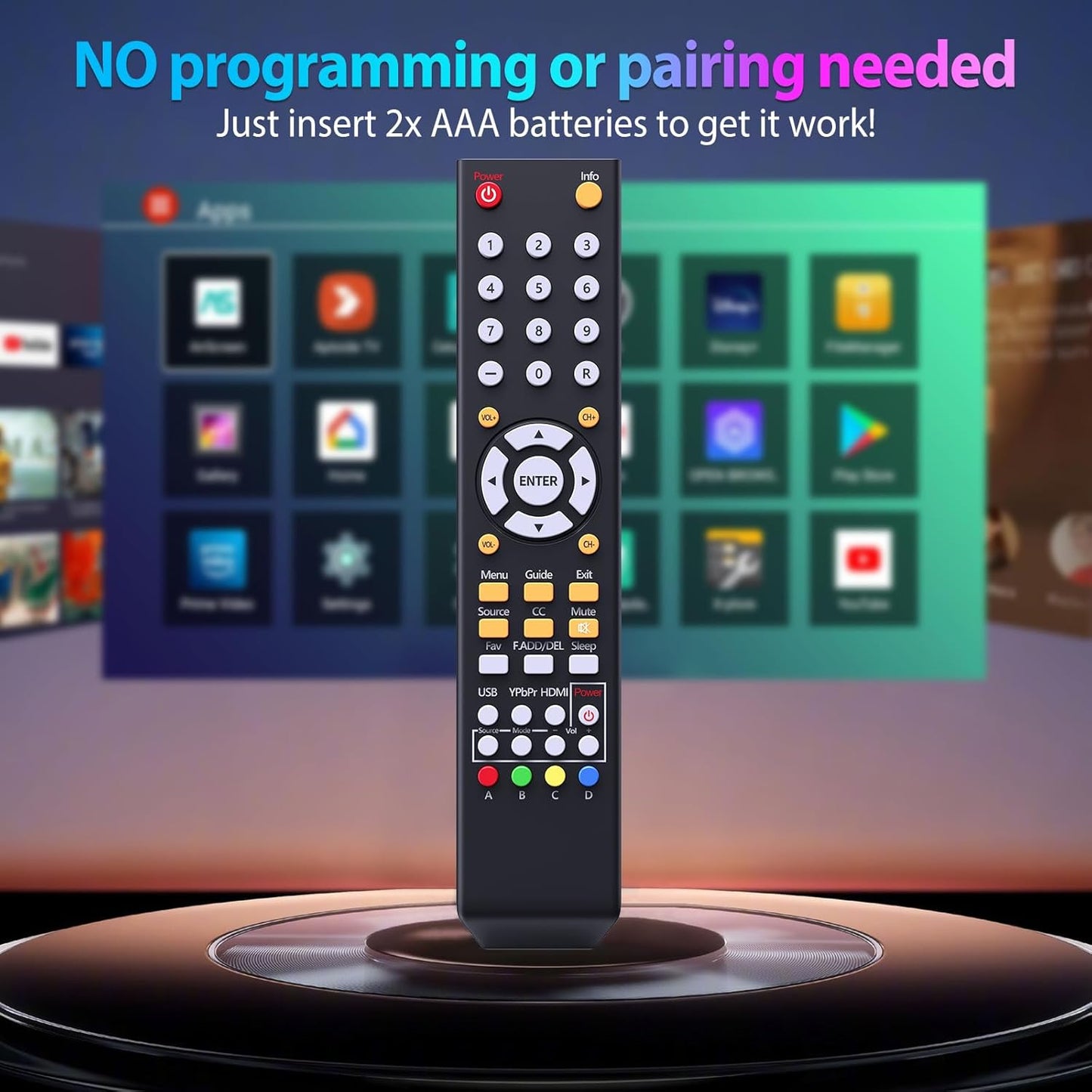 RETROSUN Replacment (8142026670003C) Universal Remote Control for All Sceptre TV LED LCD HDTV