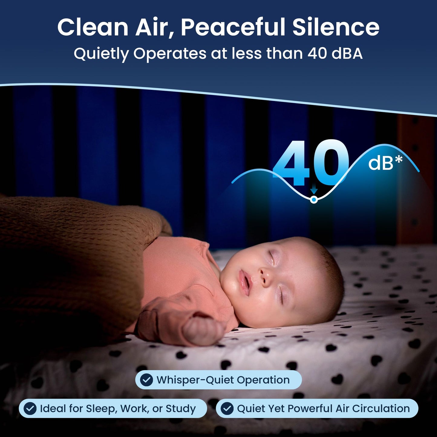 Surgically Clean Air - QuartzAir - Black - H13 HEPA Air Purifier for Large Rooms - Up to 3000 sq ft - Heavy Duty Home Air Purifier, Filters 99.9% of Odors, Dust, and Smoke - Quiet Air Purifier at 40dB