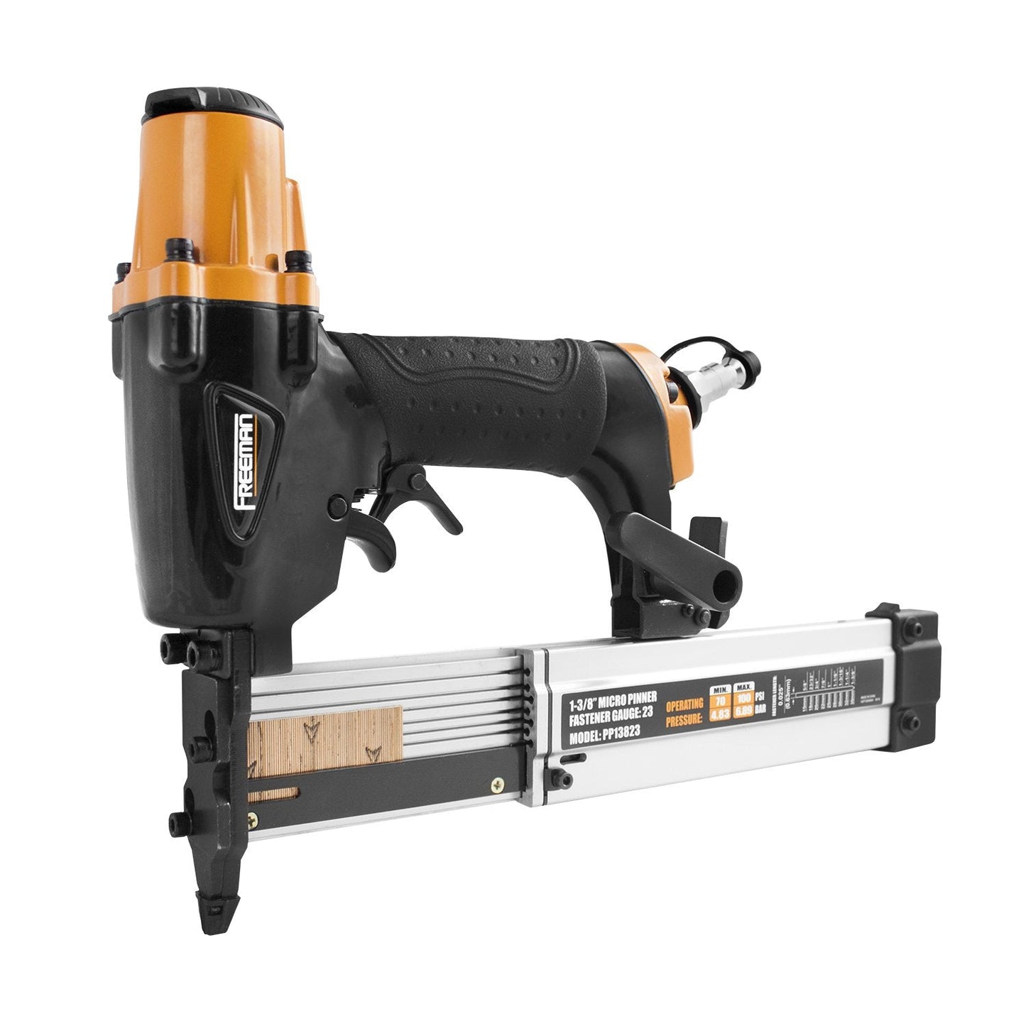 Freeman PP13823 Pneumatic 23-Gauge 1-3/8" Micro Pinner with Case and Belt Hook