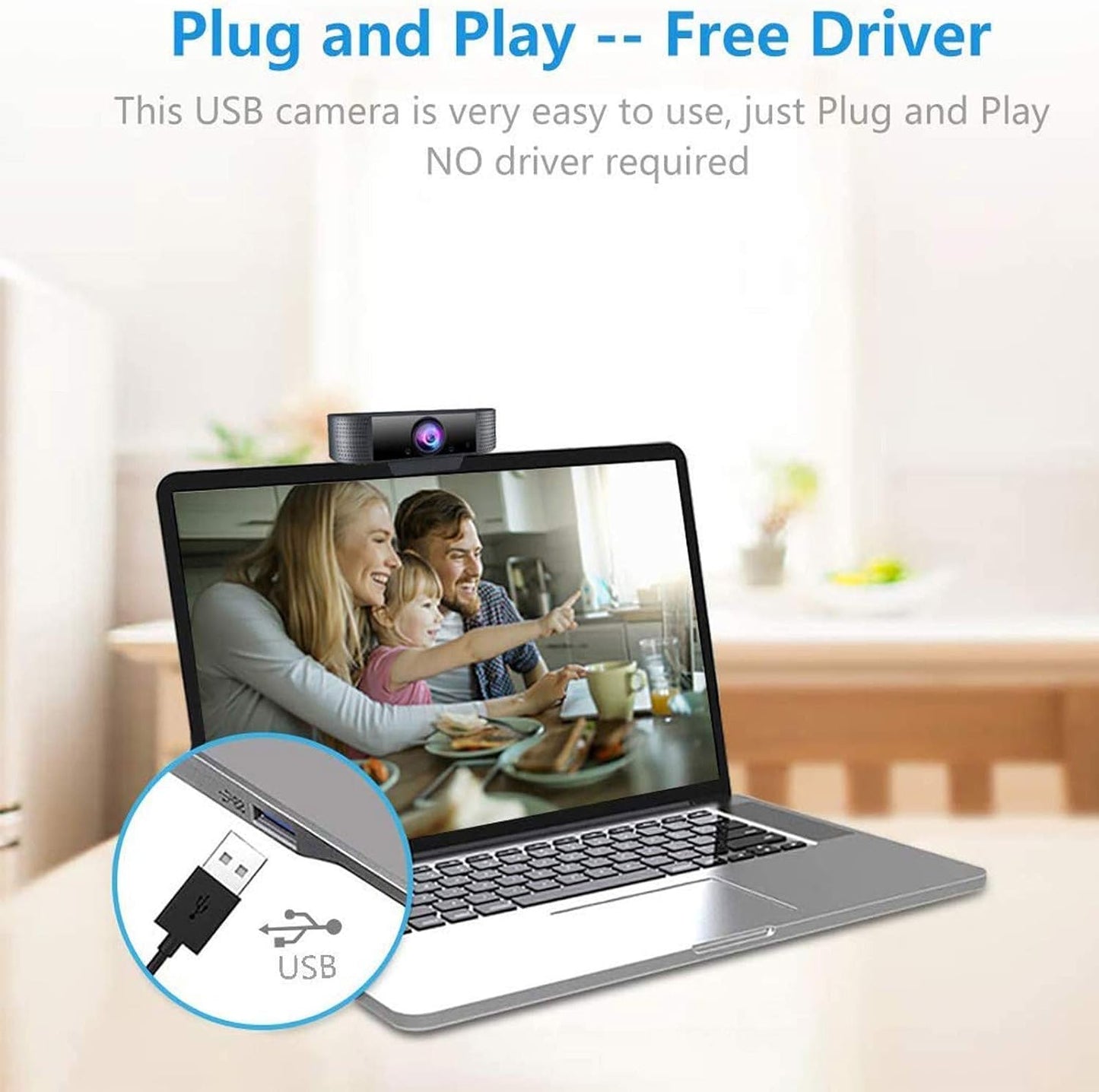 Lovskoo 1080p 30fps Focus,120 Streaming Camera Hd Webcam with Microphone,Fast Auto Wide Angle, USB Pc Camera Webcam