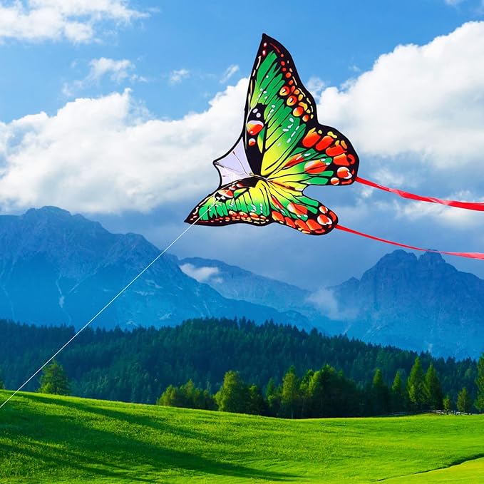 HONBO Butterfly Kites for Kids & Adults,55" x 28" Large Beginner Kite for Kids Ages 4-8,Easy to Fly for Beginners, Each Kite with 300ft Line Handle,Beach Kites for Outdoor Activities & Family Trip