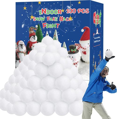 Homiar Snow Fake Balls - 100 PCS Soft Artificial Snow Toy Balls for Indoor & Outdoor Fun | Winter Party Decorations