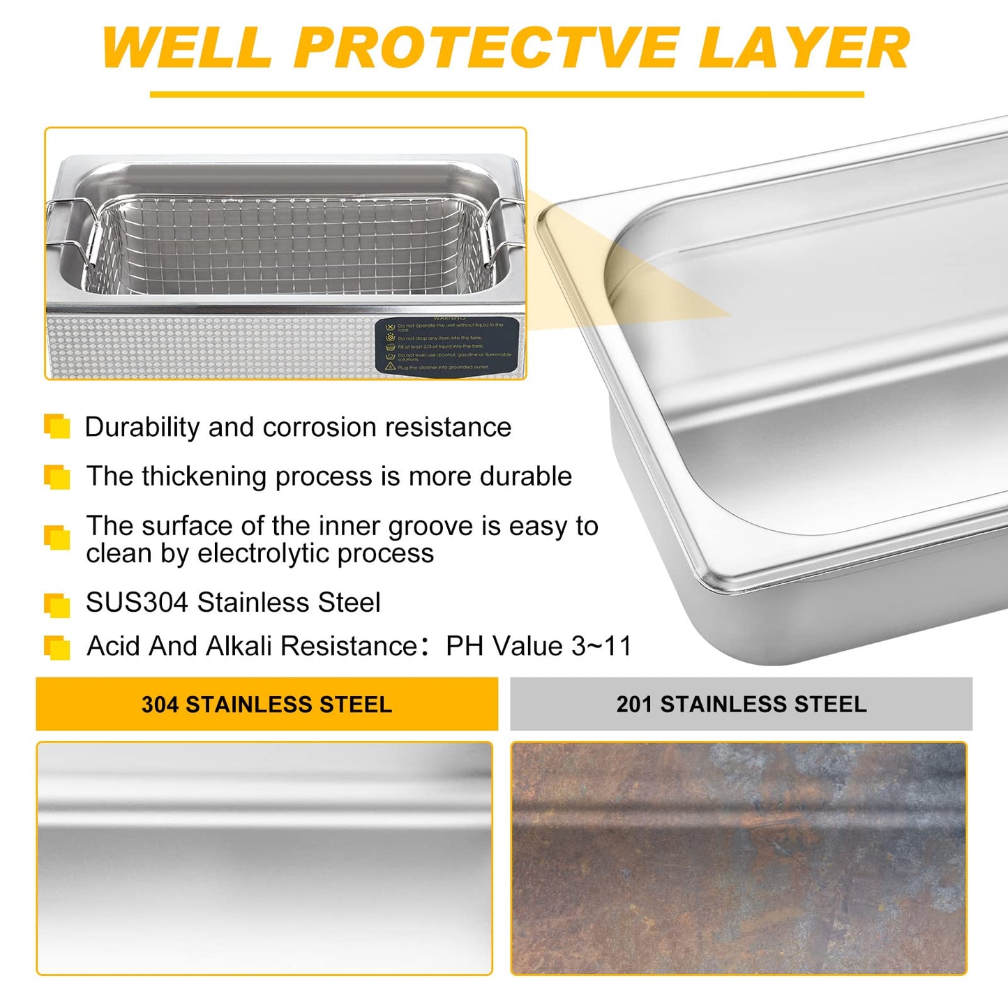 EIWEI 3L Ultrasonic Cleaner Dual-Frequency Professional Digital Stainless Steel Cleaning Machine with Heater Timer for Carburetor, Parts, Circuit Board, Glasses, Denture, Jewelry