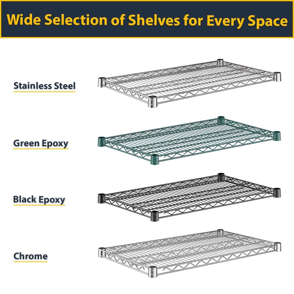 Zedfire 2-Pack 21" x 42" Chrome Additional Wire Shelf for Shelving Units, Replacement Shelves for Wire Rack