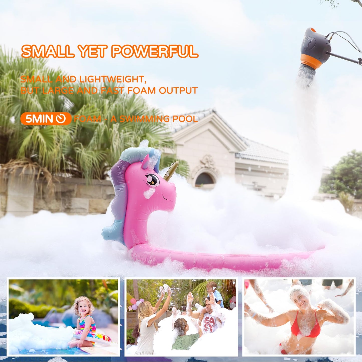 Foam Machine for Families and Party - Easy to Use Foam Making Toy with Large Foams Production, Perfect for Birthdays, Celebrations, and Backyard Events