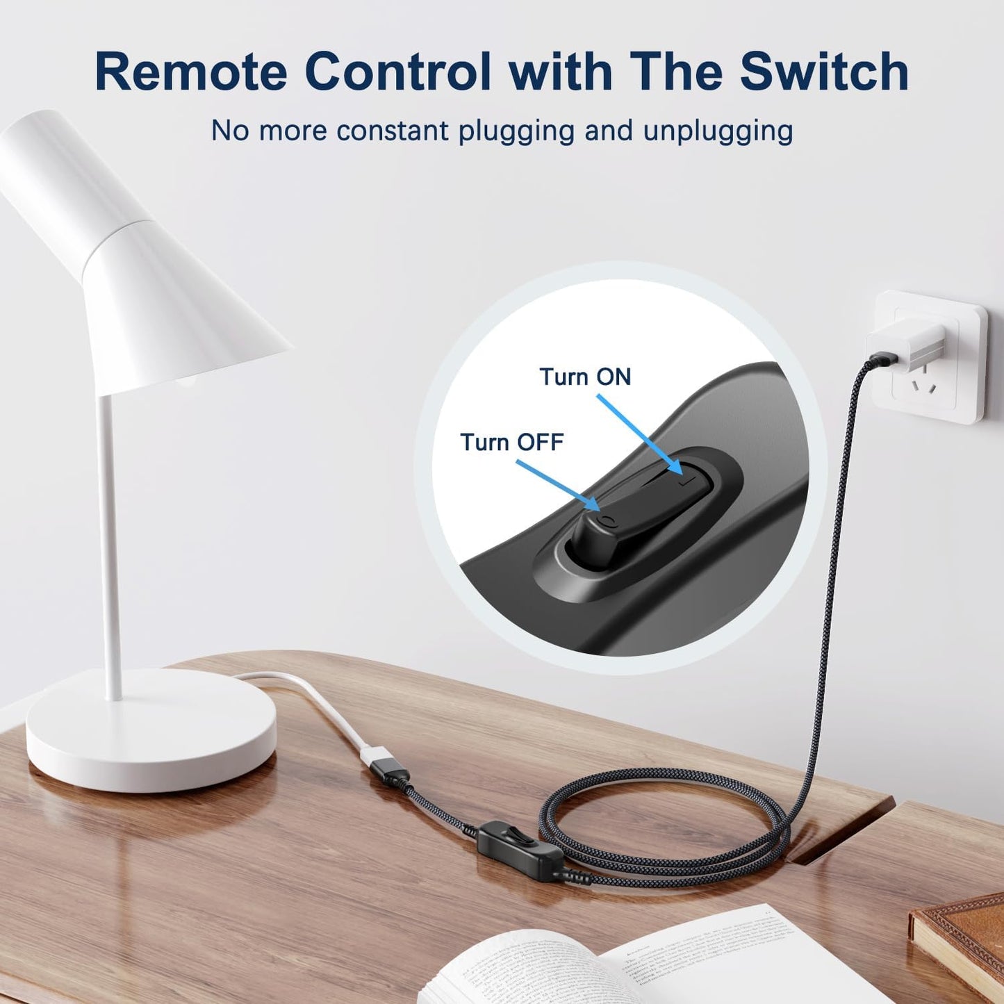3.3FT/1M,Inline Itramax USB On Off Switch Cable,USB Extension Cable Support Data and Power Power Switch,Male to Female