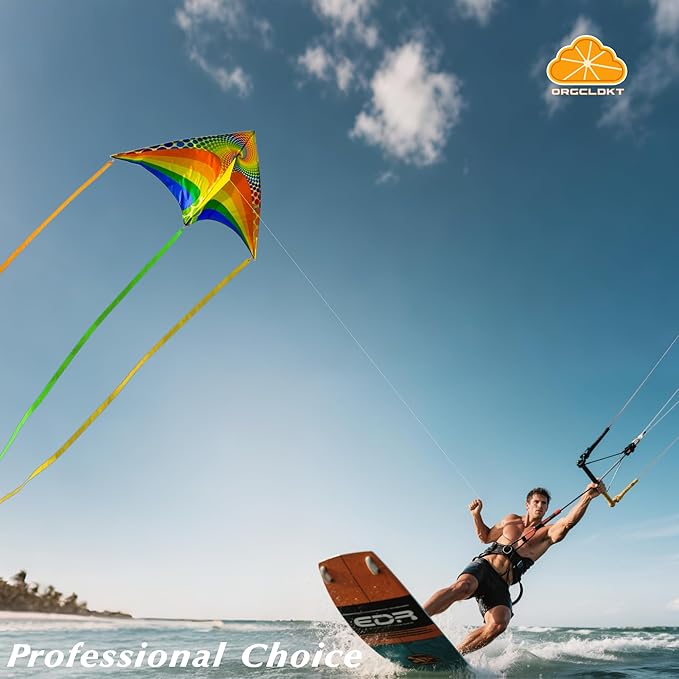 ORGCLDKT-Rainbow Cruiser Delta Kite, Kites for Kids Ages 8-12,4-8,Boys,Girls,Kites for Adults,Beach,Beginners,Giant.1Pc or 3Pcs Pack. Easy to Fly.