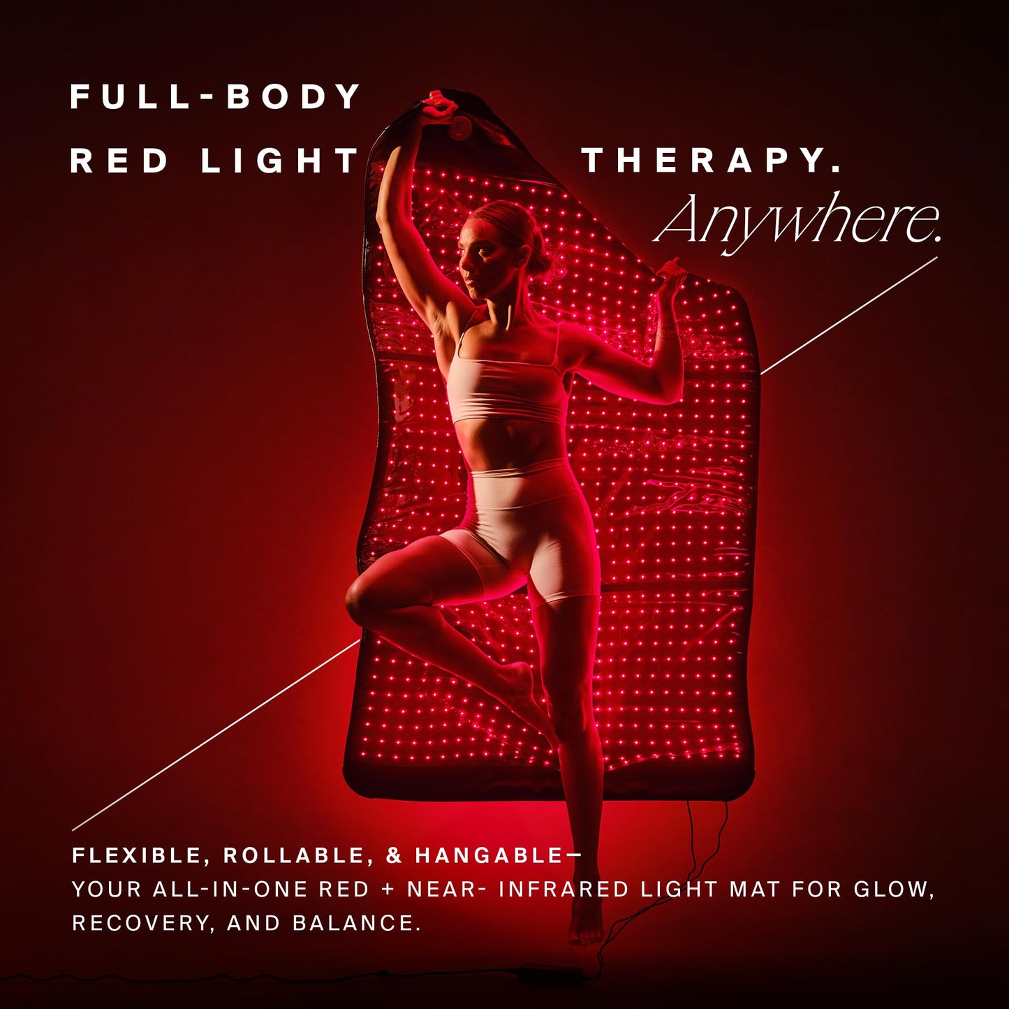 HigherDOSE Full Body Red Light Therapy Mat - Infrared Red Light Therapy Pad with 1,000 LEDs (660nm + 850nm) for Circulation, Recovery, Skin, Energy, Mood & At-Home Redlight Therapy for Body