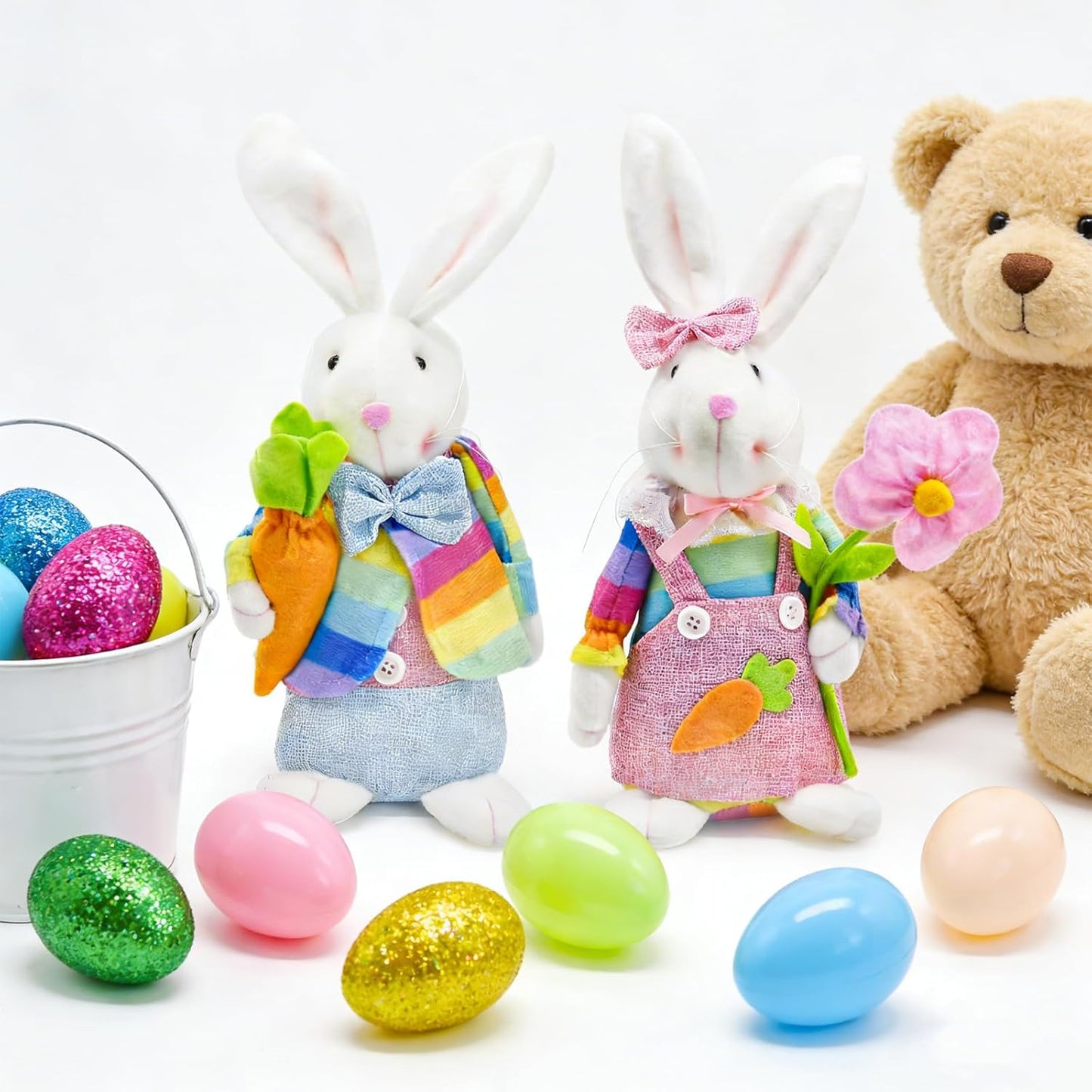 Skiennix Easter Bunny Decorations - Handcrafted Rabbit Ornaments for Home & Party Displays | 2PCS Set