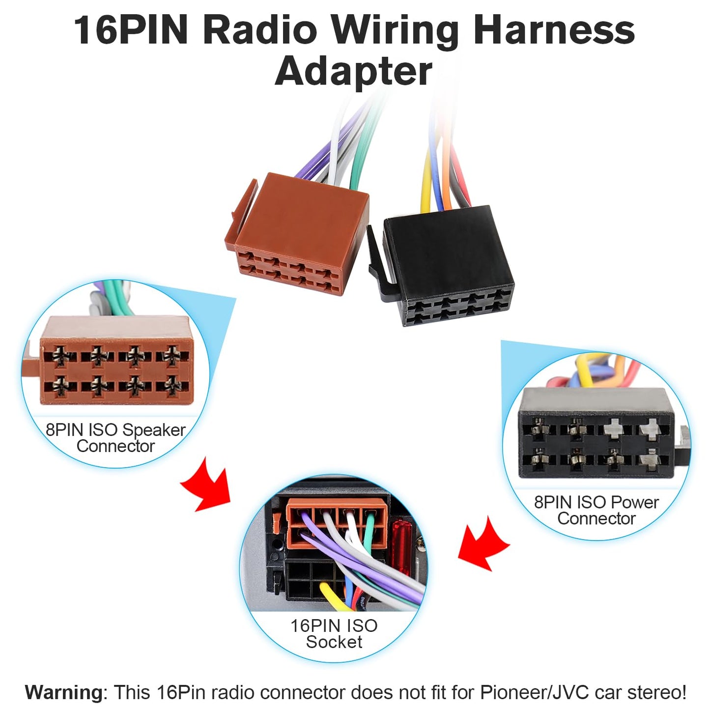 16Pin-24Pin F-150 F-250 F-350 F-450 F-550 Radio Wiring Harness Adapter Kit Compatible with Ford Explorer Lincoln