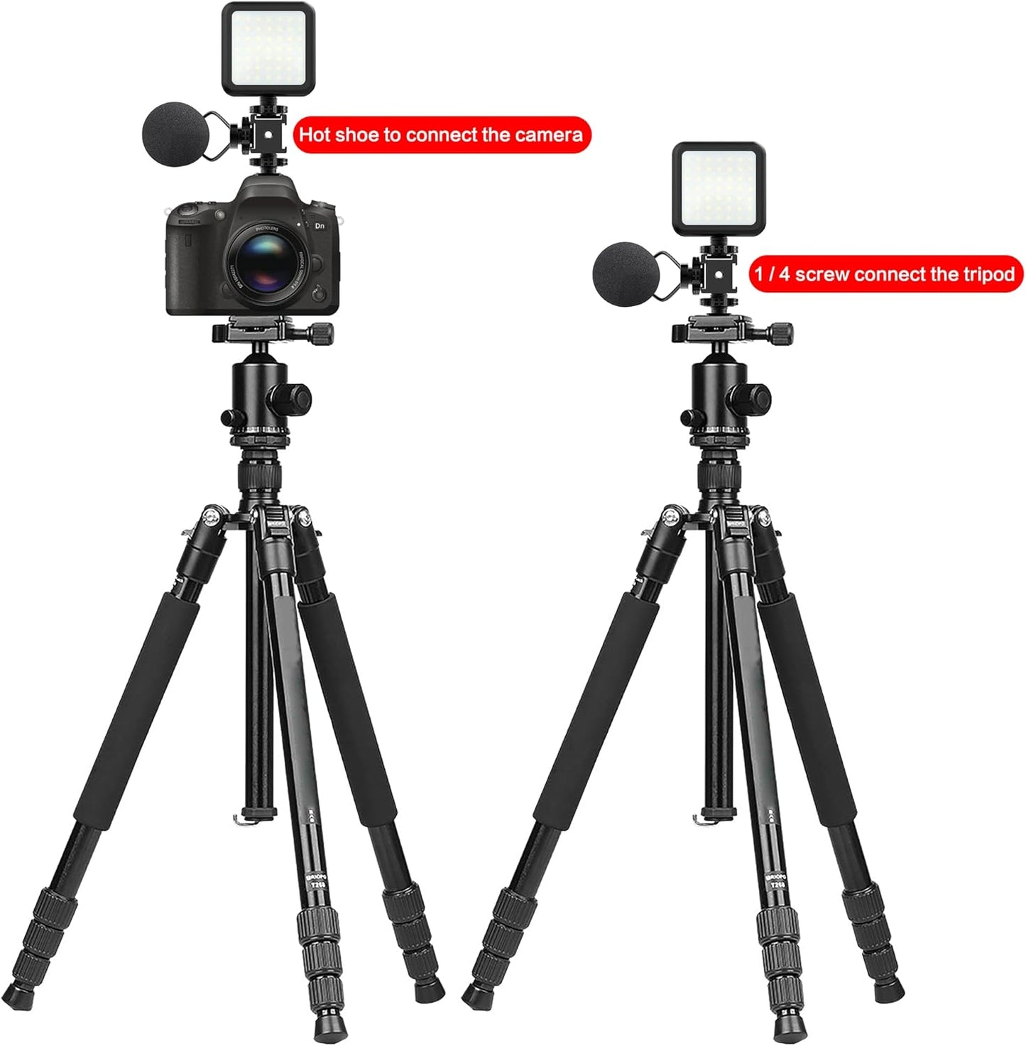 1/4"-20 3/8"-16 Triple Cold Shoe Mount Adapter, Cold Shoe Adapter Extension Bracket,Cold Shoe Mount Adapter
