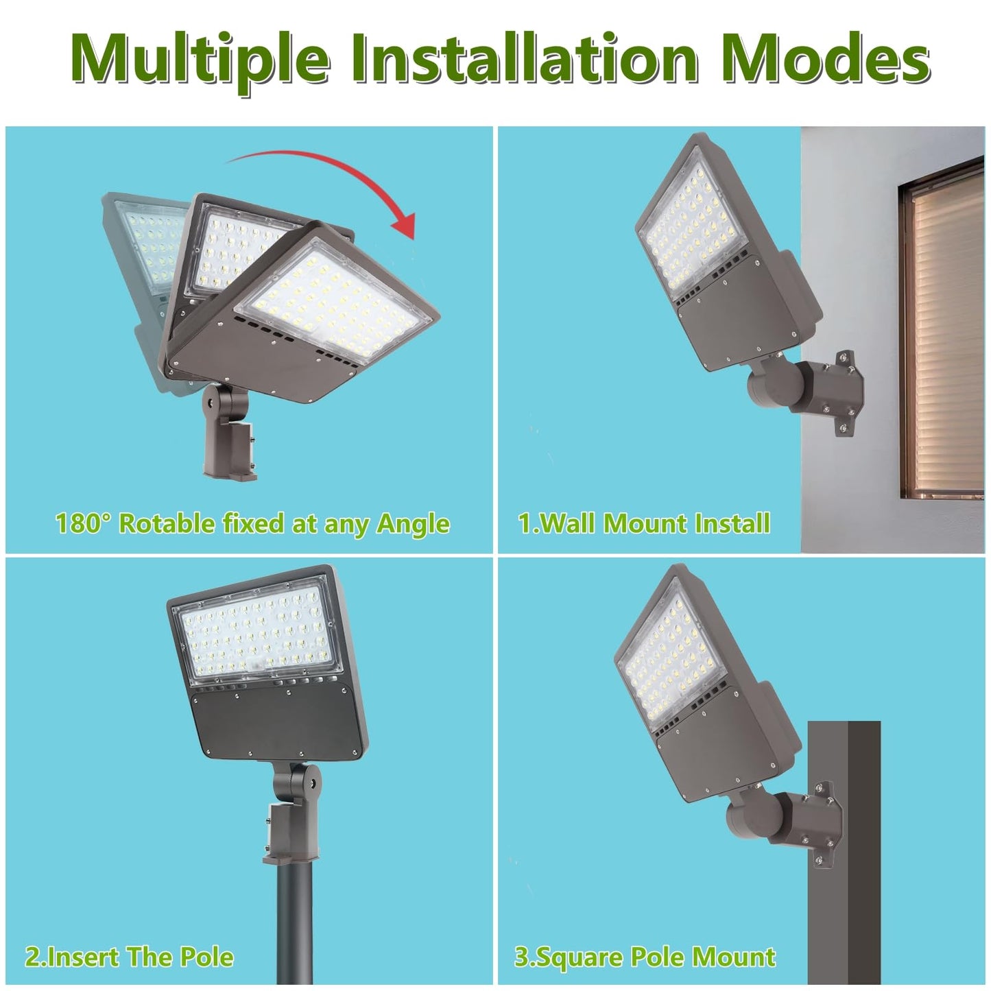 2PACK 200W LED Parking Lot Light with Dusk to Dawn Photocell, Slipfitter Mount and Wall Mount Commercial Outdoor Lighting, 100-277V 28000LM 5000K, ETL Commercial LED Security Flood Lights