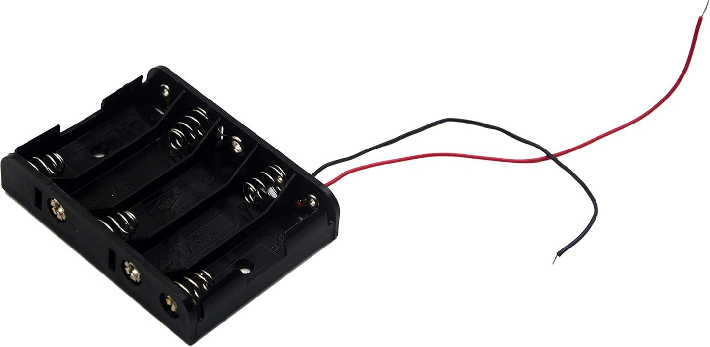 LampVPath (Pack 2 5 5 of AA Battery Holder with Leads, AA Battery Holder with Wires