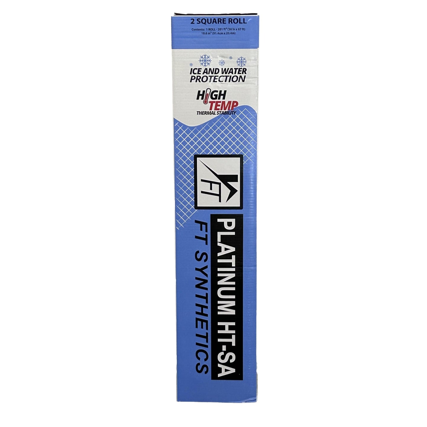 FT Synthetics Platinum HT-SA Ice & Water Roofing Underlayment, 41 mil, 36" x 67', High-Temp, Self-Adhering, Nail Sealable, UV Resistant, ASTM/CSA Certified, Lifetime Warranty