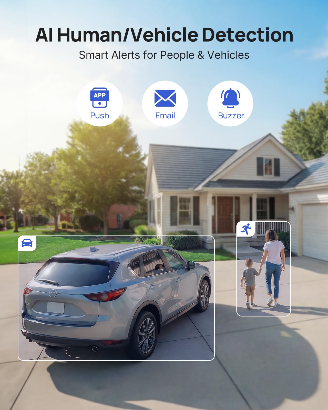 ANNKE 5MP PT Wired Security Camera System Outdoor with Night Vision, One-Way Audio, 8CH 3K Lite DVR and 8 x 5MP CCTV Cameras, 350° pan and 90° tilt, Human&Vehicle Detection, 1TB HDD for 24/7 Recording