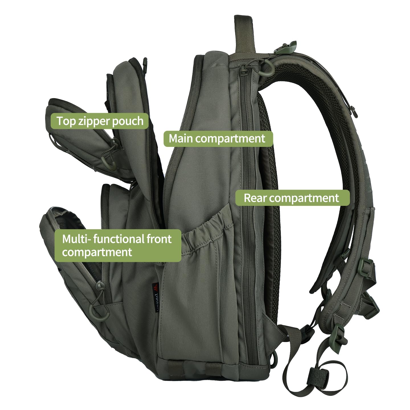 BOMTURN Military Tactical Backpack, Small Army Molle Bag 2 Day Assault Pack 20L with Bottle Holders