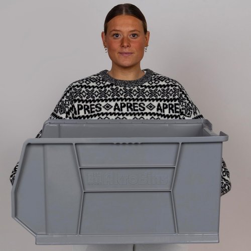 Akro-Mils Super-Size AkroBins | Space-Saving Stackable Plastic Storage Bins - 24" L x 18" W x 12" H, Red