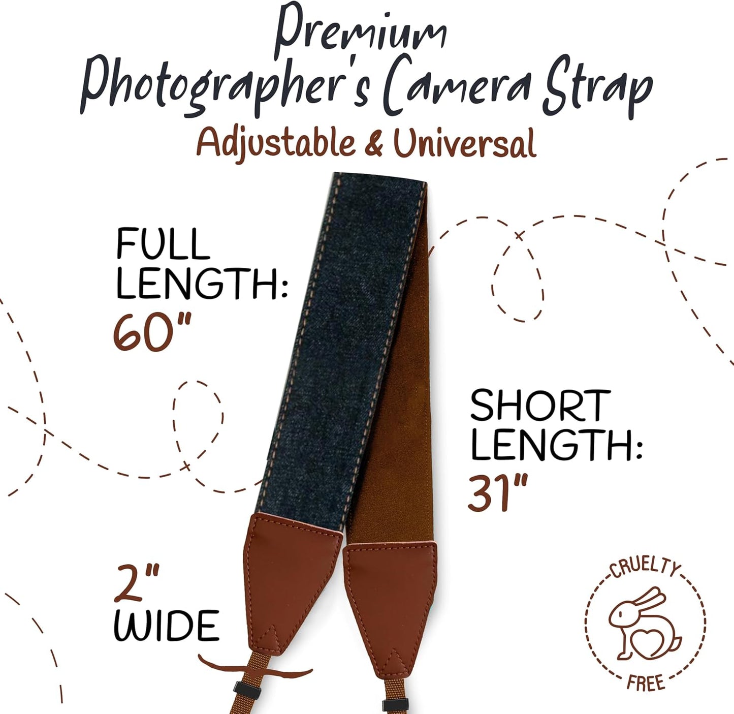 Art Tribute Camera Strap for All DSLR and Mirrorless Cameras. Photographers Strap Neck, Shoulder & Crossbody Camera