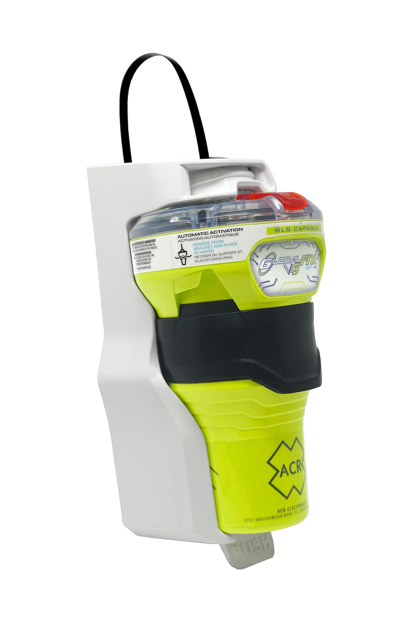 ACR GlobalFix V6 EPIRB with RapidDitch Express Bag - 2343.1: Reliable Emergency Beacon with Quick-Release Bag for Fast Deployment in Critical situations.