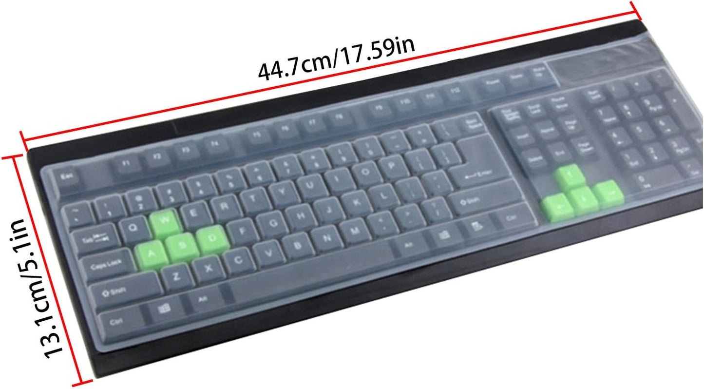 CaseBuy 104/107 Clear Desktop Computer Keyboard Cover Skin for PC Keys Standard Keyboard, Anti Dust Waterproof Keyboard