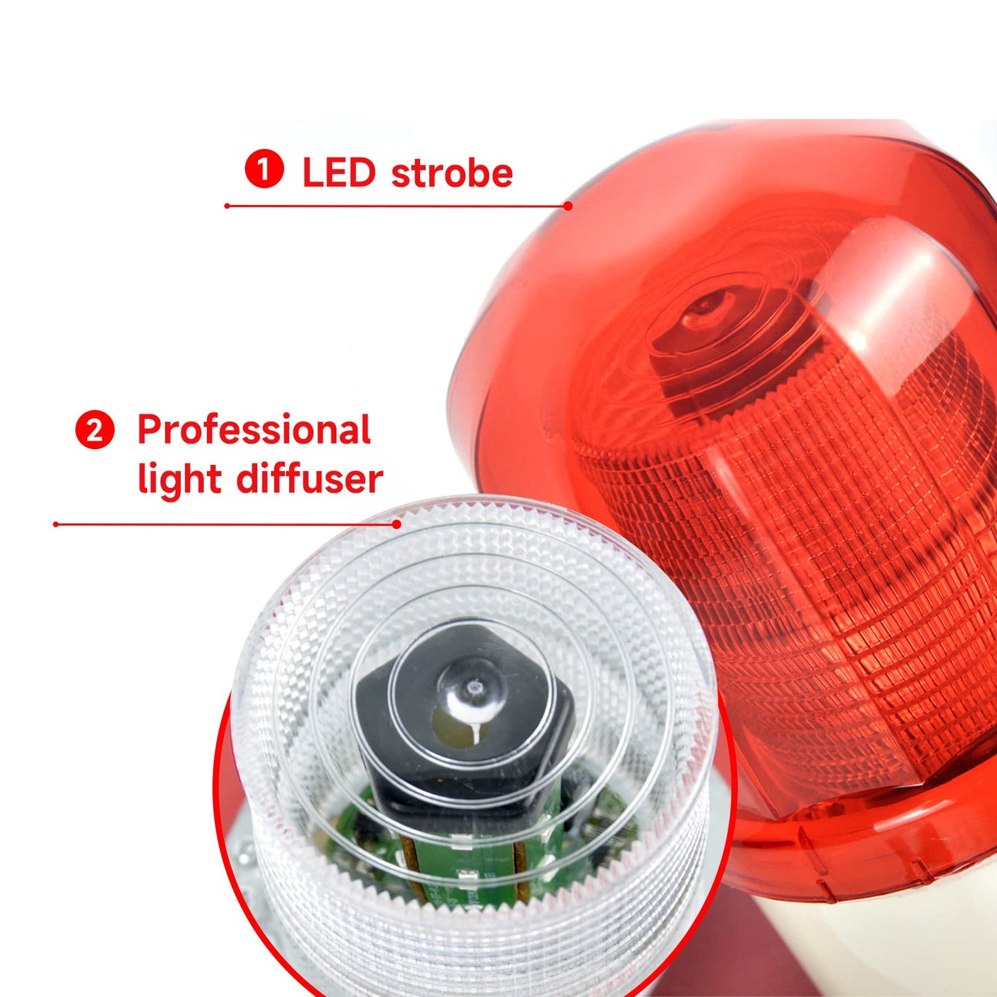 YASONG SLA-05B Model Industrial Alarm Siren, 12 Horn Tones, 0-130dB, AC110V-120V 45W, 100-150 Meters Range - Fire Tornado Alarm