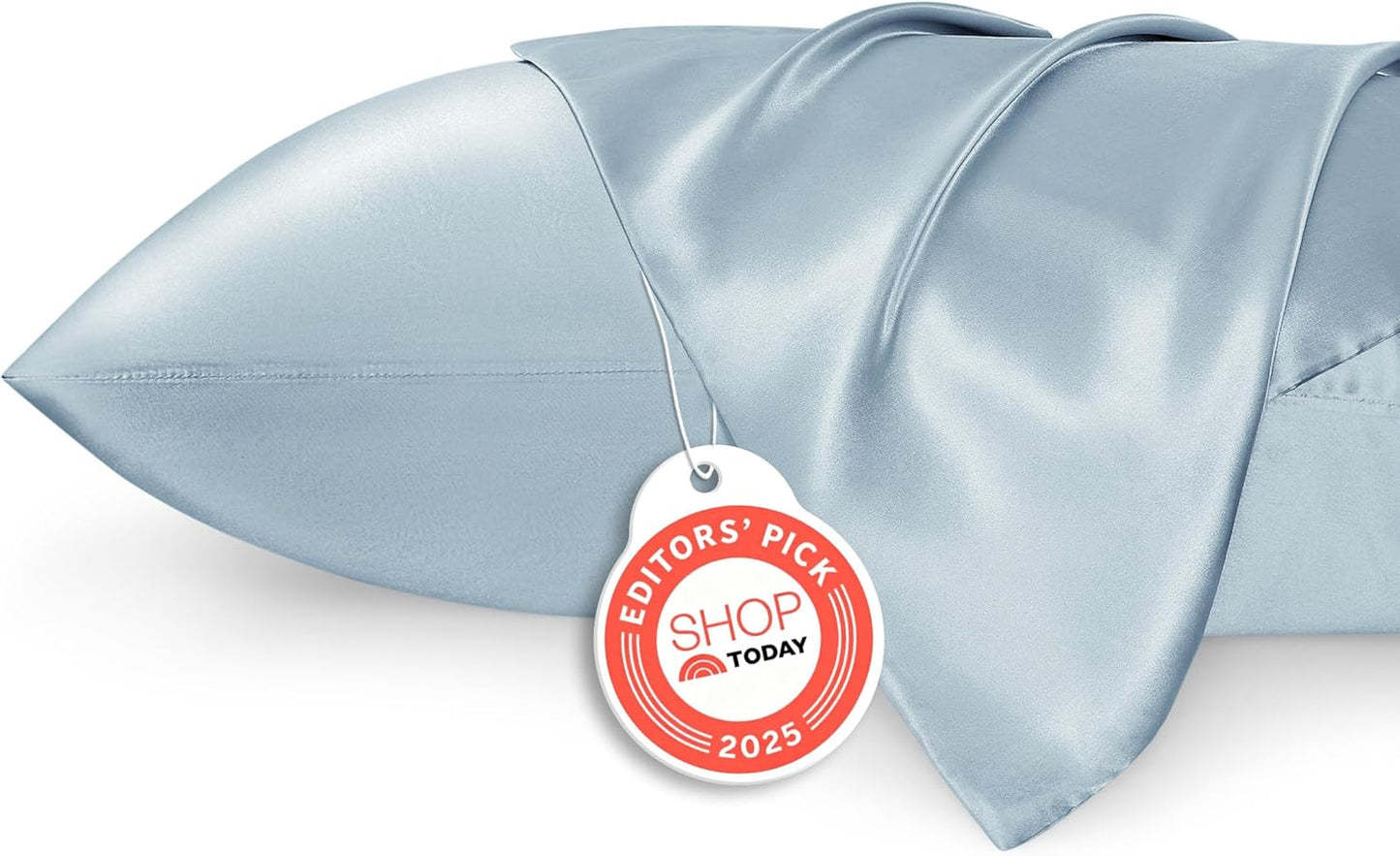 Bedsure Satin Pillowcases - Luxurious Silk-Like Queen Size Set of 2 | Stone Blue, 20x30 Inches