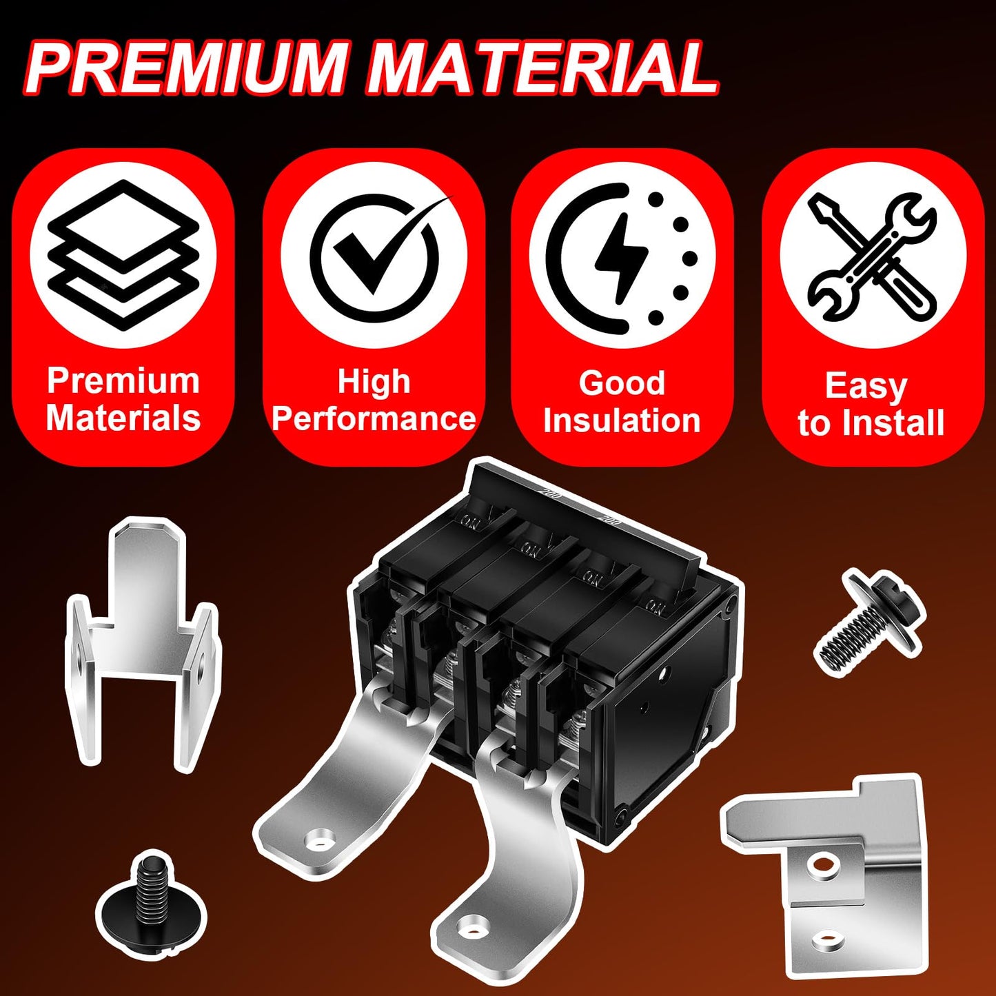 200 Amp Double-Pole Main Breaker Conversion Kit for Type EQ Load Centers, 2 Pole 120/240 Volt, Replace for EQ9685