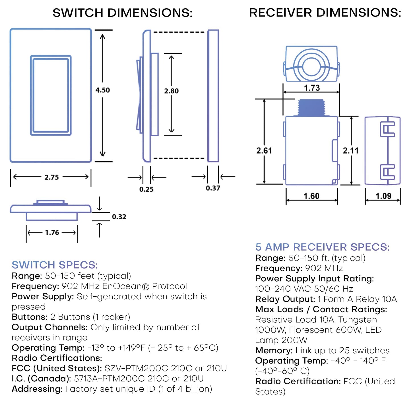 RunLessWire 3-Way Self-Powered Wireless Light Switch & Receiver Kit, No Wires, Batteries or WiFi Needed for DIY Home Electrical, 2 Remote Switches & 1 5amp Relay - White