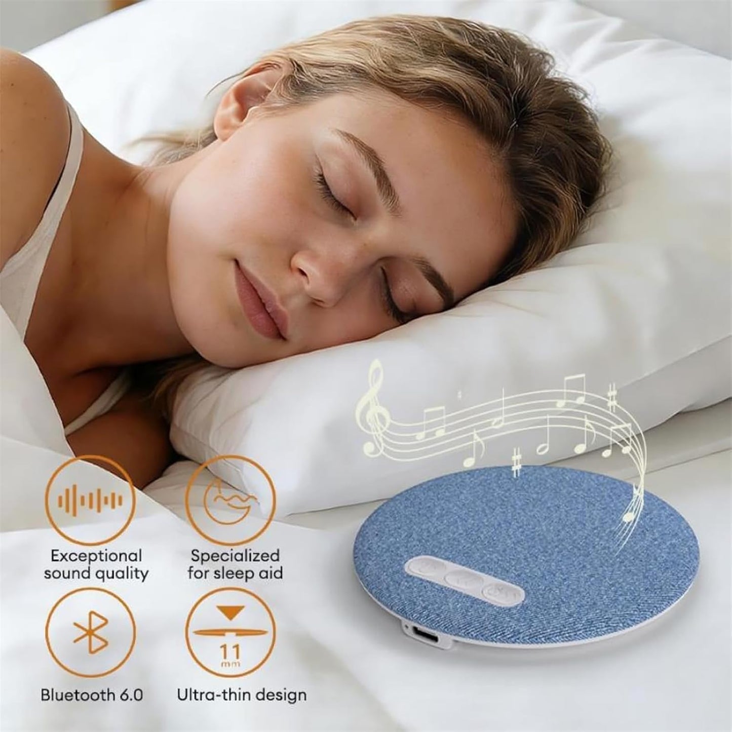 waspush (2pcs) Pillow Speaker, Pillow Speakers for Sleeping, Under Pillow Speaker Bluetooth, Pillow Bluetooth Speaker