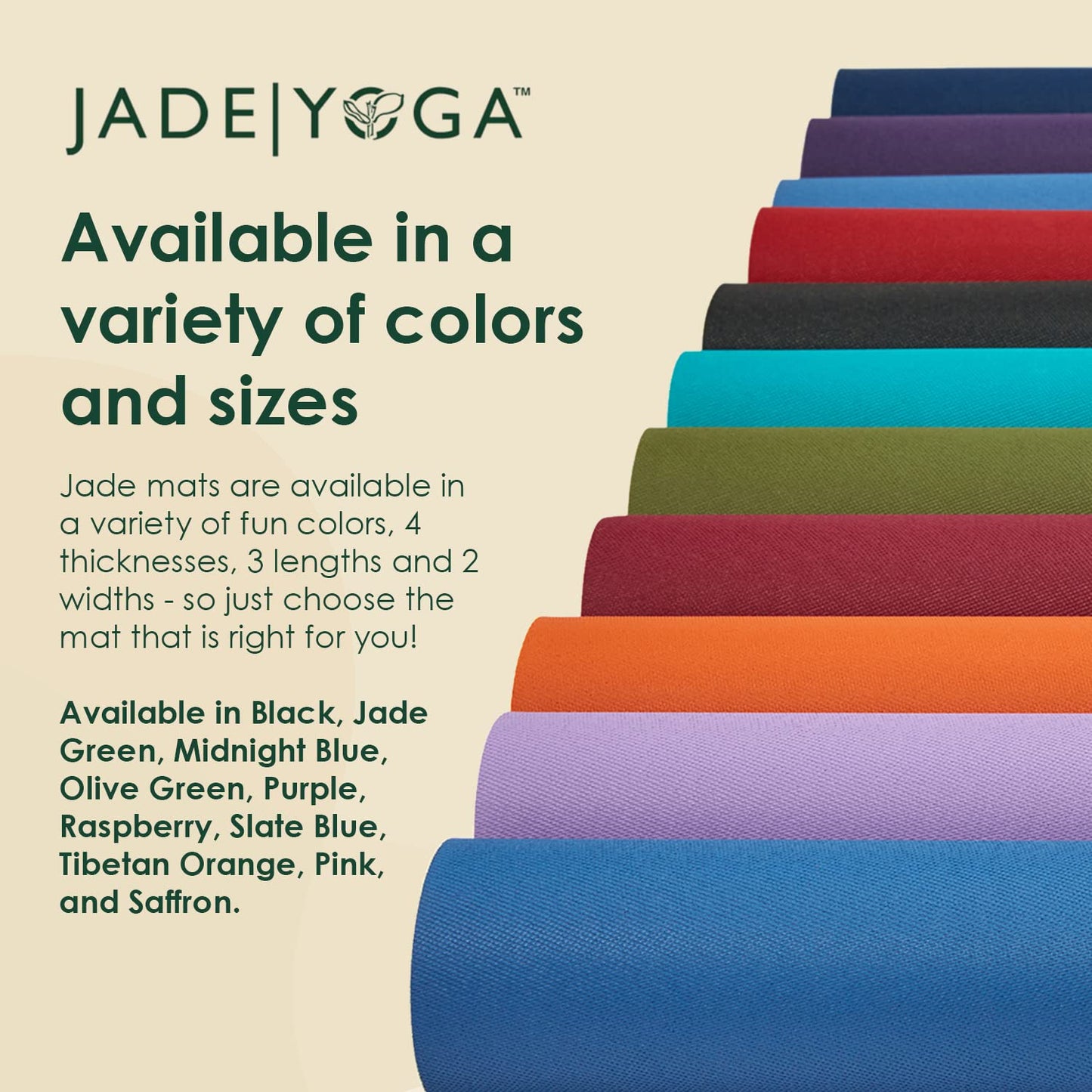 JadeYoga Harmony Yoga Mat - Durable & Thick Gym Fitness Mat, Non-Slip Natural Rubber Yoga Mat - Home Exercise & Stretching Mat, Workout Mat- Yoga, Pilates & Meditation for Women & Men (Black, 74'')