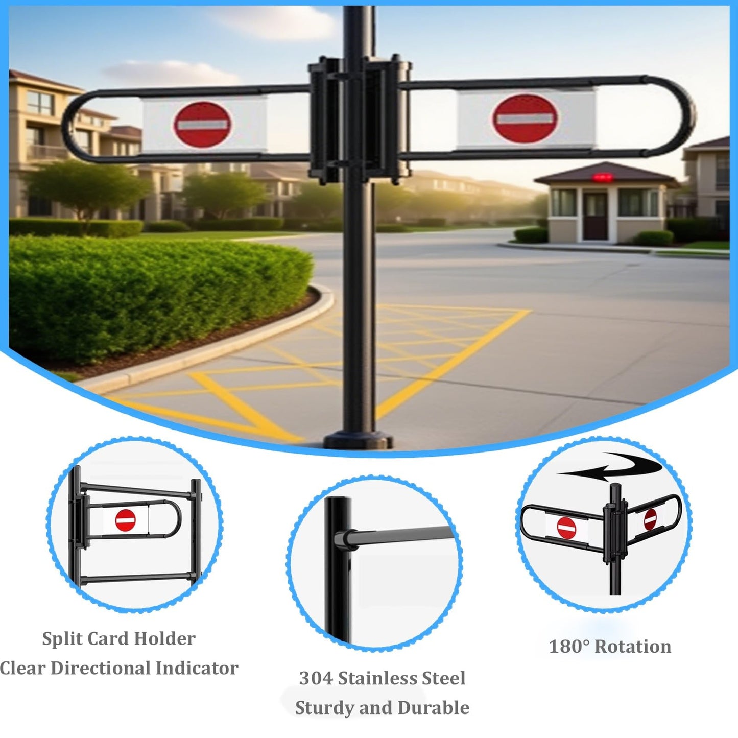 Stainless Steel Market Cashier Counter Safe Gate - ng-Loaded Automatic Swing Door for Pedestrian Access Library Use - 200x100cm Silver h