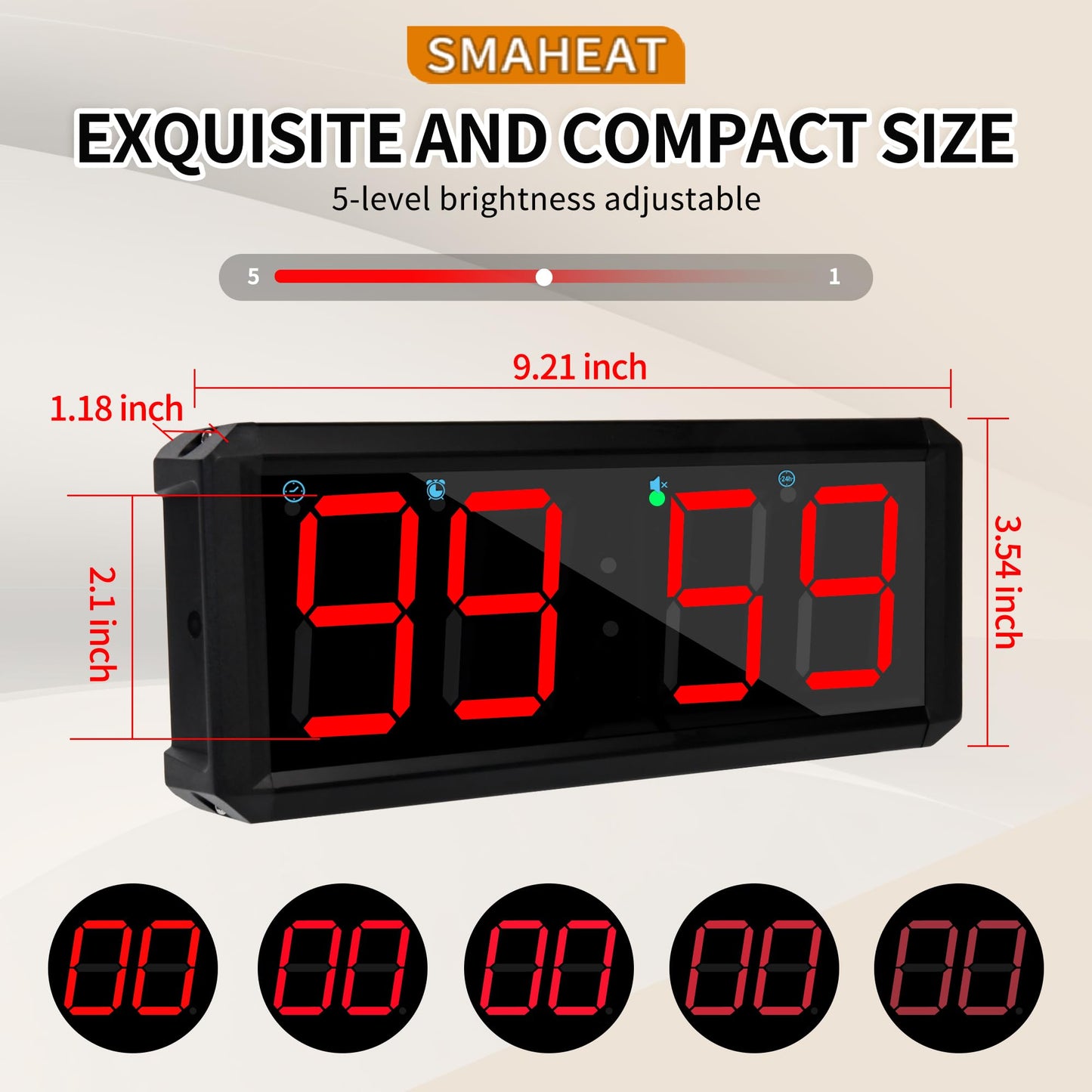 SMAHEAT 2.1-inch 4-Digit Quick Stopwatch Timer, Suitable for Fitness Training, Event Timing, Study and Daily Office use