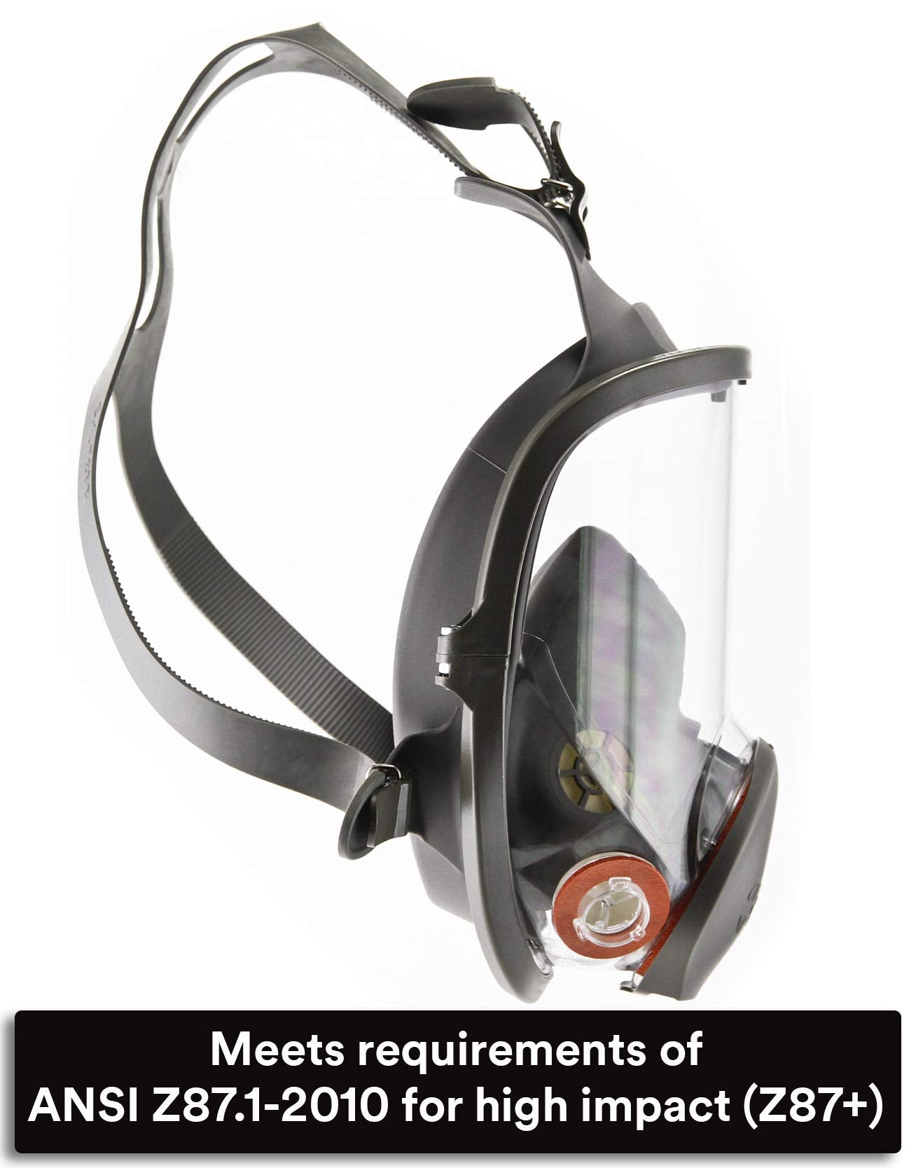 3M Full Facepiece Reusable Respirator 6800, NIOSH, Large Lens, ANSI High Impact Eye Protection, Silicone Face Seal, Four-Point Harness, Comfortable Fit, Painting, Dust, Chemicals, Medium