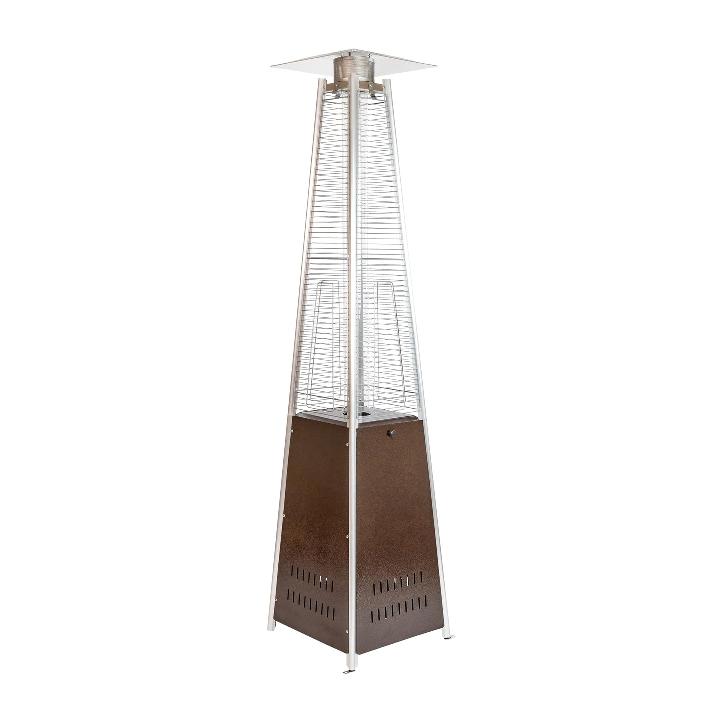 Flash Furniture Outdoor Patio Heater with Wheels - Bronze - 42,000 BTU - 7.5 Feet Tall - Stainless Steel - For Residential and Commercial Use, 90" High, Bronze