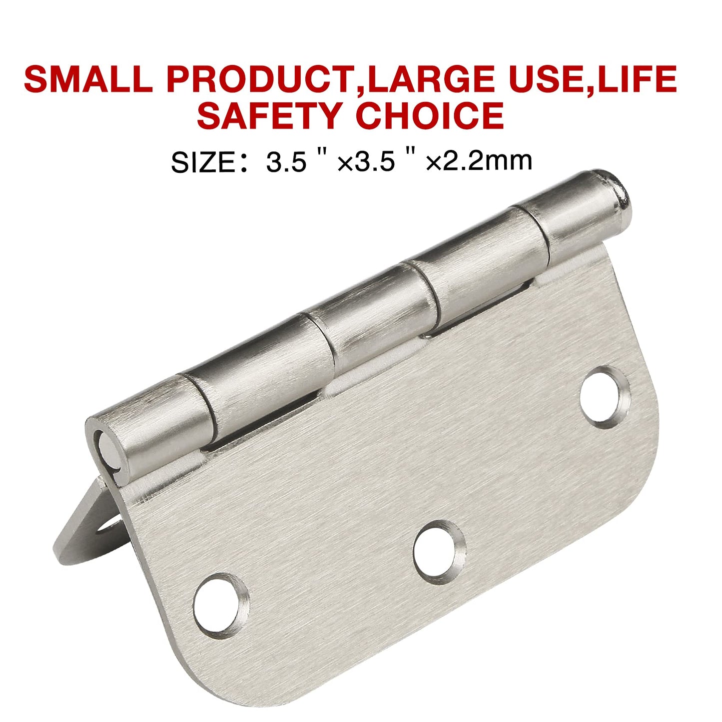 12 Pack Nickel Door Hinges Brushed Nickel Hinges for Doors 3 1/2 Interior Door Hinges Satin Nickel 3.5"x3.5 Inch Hinges Rounded 5/8" Radius Standard Residential Bedroom Door Hinge Sturdy Door Hardware