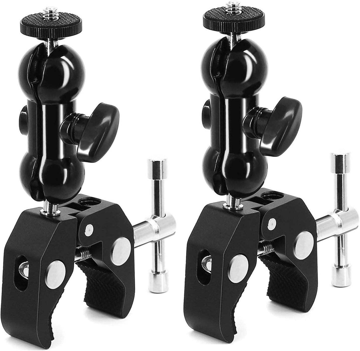 SLOW DOLPHIN w/1/4 3/8 (2 Super Clamp and Thread with Cool Double Ballhead Arm Adapter Bottom Clamp for DSLR