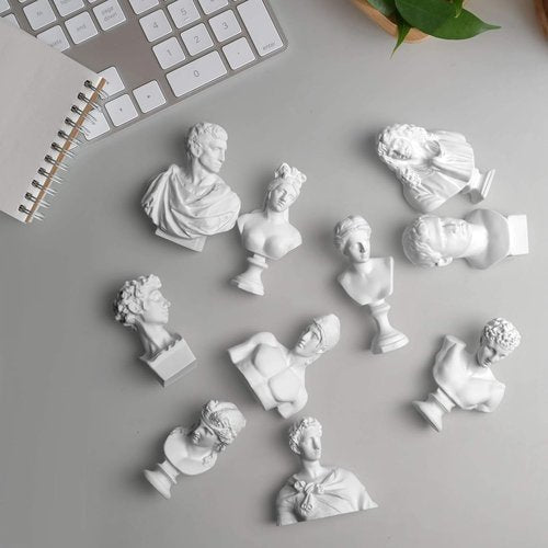 Garwor Mini Greek Mythology Figures - 10PCS Resin Bust Statues for Home Office Décor | 2.75" H