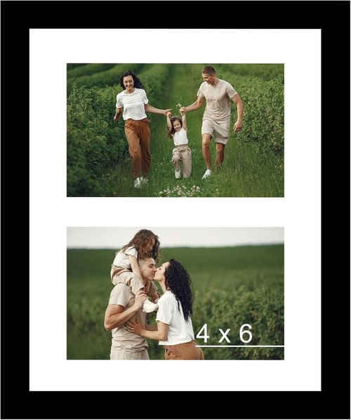 JCJMY 8x10 Picture Frame - Stylish 4x6 Collage Frame for Wall or Tabletop Display - Black