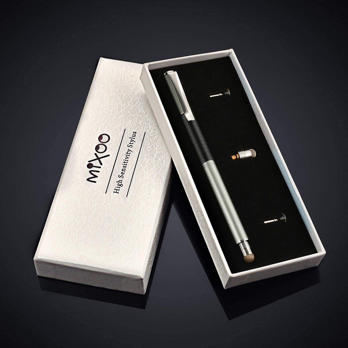 Mixoo 2-in-1 Stylus Pen for Touchscreen, Disc and Fiber Tip Sensitivity and Precision, Stylus for iPad, iPhone Tablet