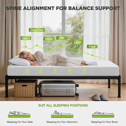 FDW 8-Inch Twin Mattress - Medium Firm Support, Breathable Comfort, Removable Washable Cover | CertiPUR-US Certified