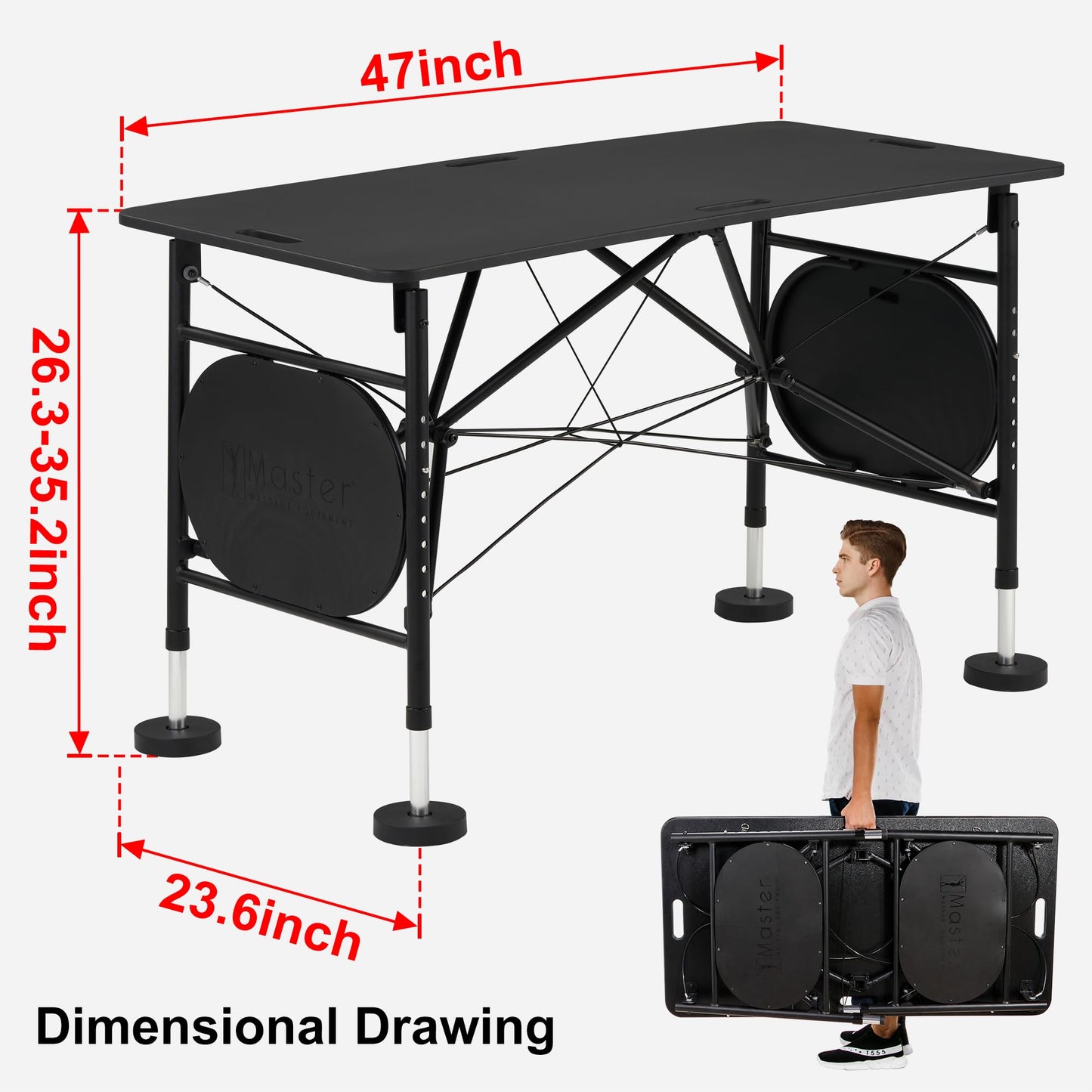 Mars Foldable and Portable Athlete Support Hub and Sports Training Treatment Recovery Station Desk & Kinesiology Taping Table-Lightweight only 22lbs