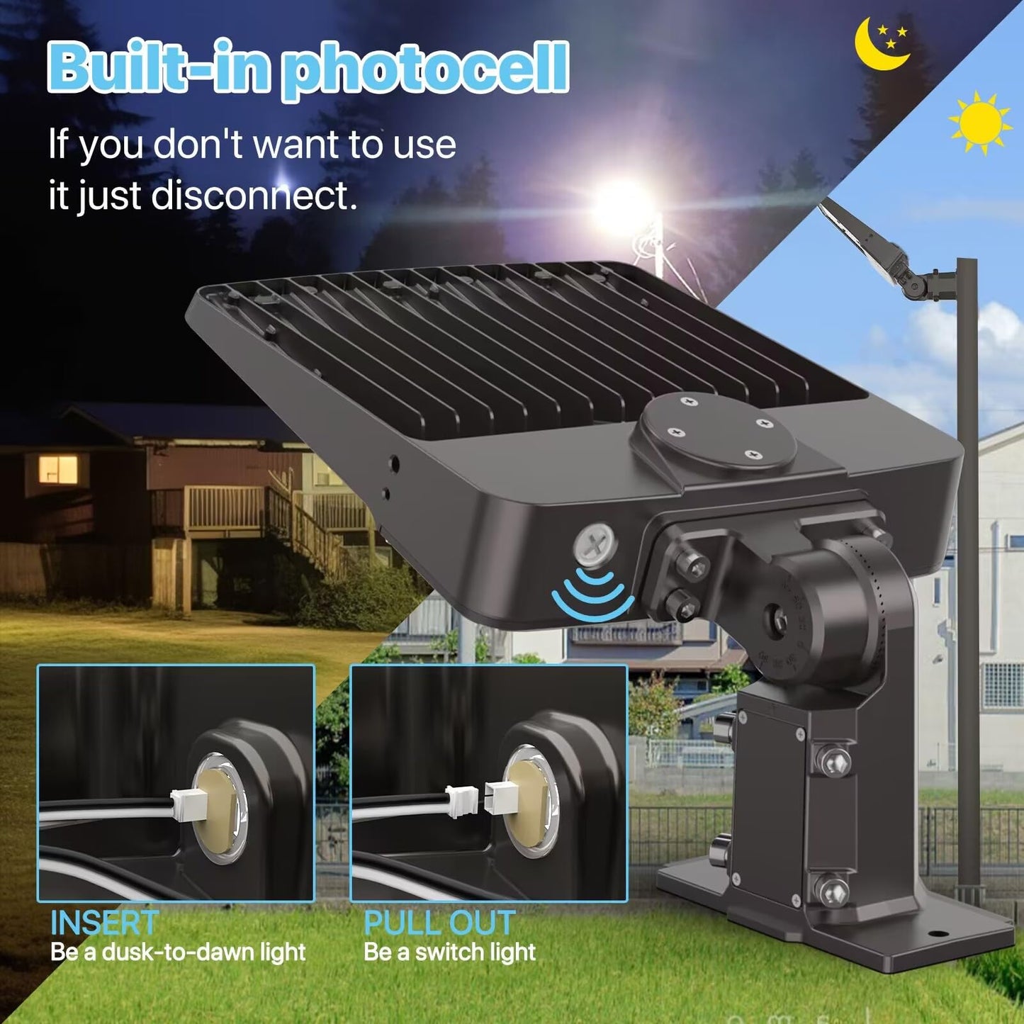 HYPERLITE LED Parking Lot Light - 200W 30000LM 5000K Led Parking Lot Lights Outdoor Dusk to Dawn - Wall Mounted Commercial Led Flood Light for Street Garage Barn Roadways Driveways Pond- 2PACKS
