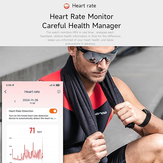 Smart Health Wristband, Fitness & Activity Tracker, One-Touch Measurement Function, Measuring Heart Rate, Sleep, Stress Health Data, 120+ Exercise Modes, Wearable Health Tracker with GPS