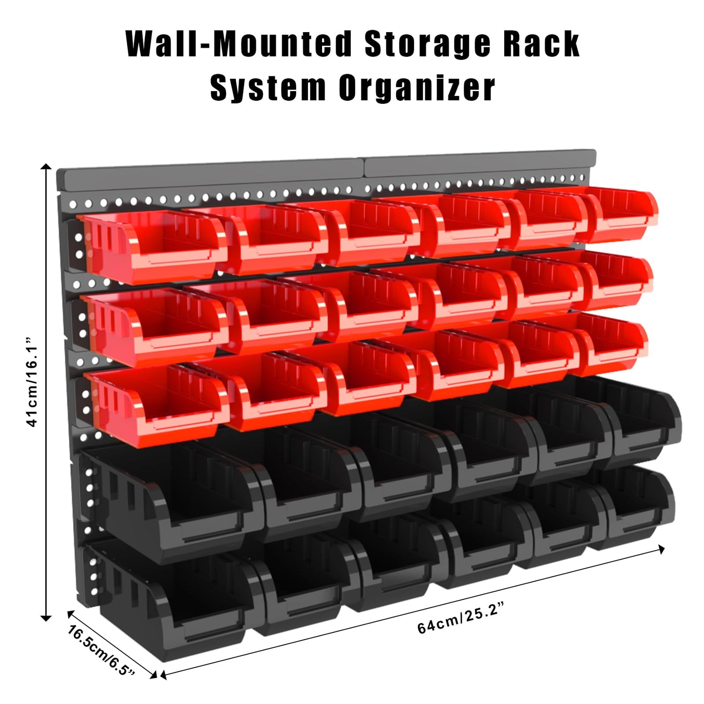 SAMRELAX 30Pcs Wall Mount Storage Bins, Nuts and Bolts Organizer, Screw, Nails, Beads, Small Hardware Parts and Accessories Storage Rack Bins