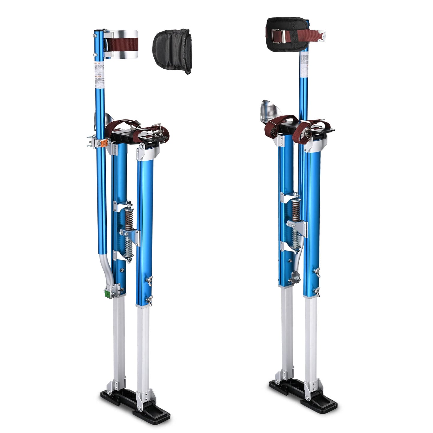 Yescom Drywall Stilts 36" - 50" Adjustable Aluminum Drywall Tools with Comfort Leg Pads for Sheetrock Painting Parade Costume Cleaning String Light Decor - 1 Pair of Blue Stilts