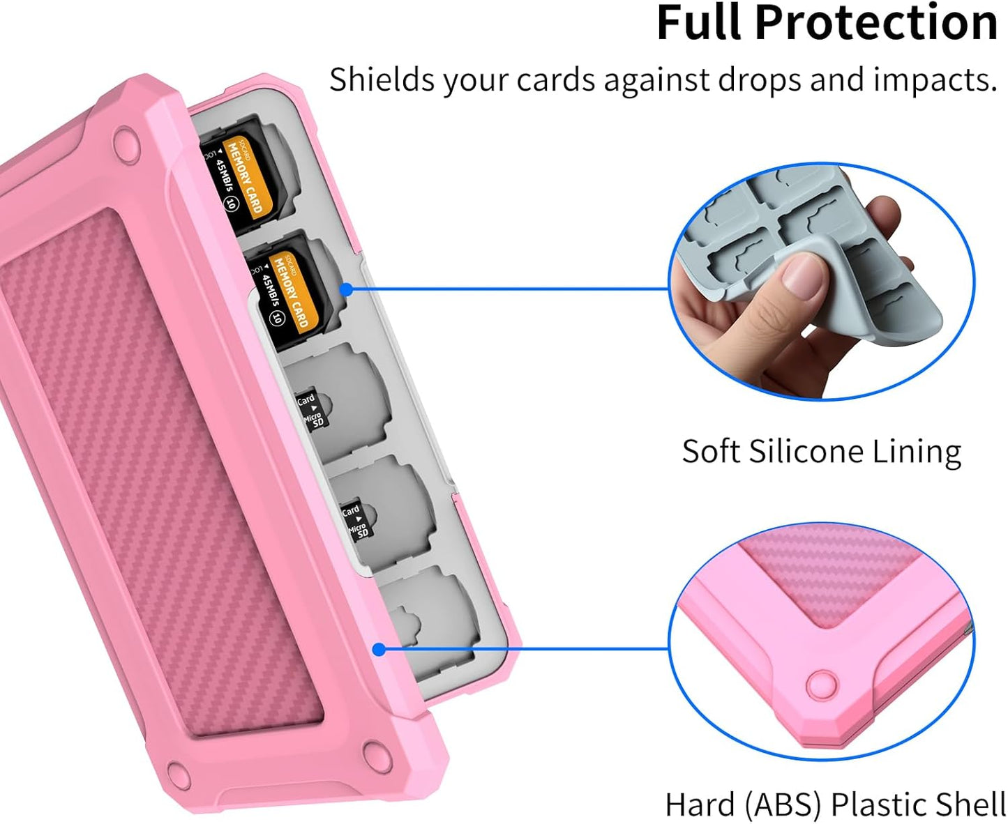 Anyskill 40 20 20 Memory Card Case with Slots for Micro SD SDXC SDHC TF Cards and SD SDXC SDHC Cards, SD Card Holde
