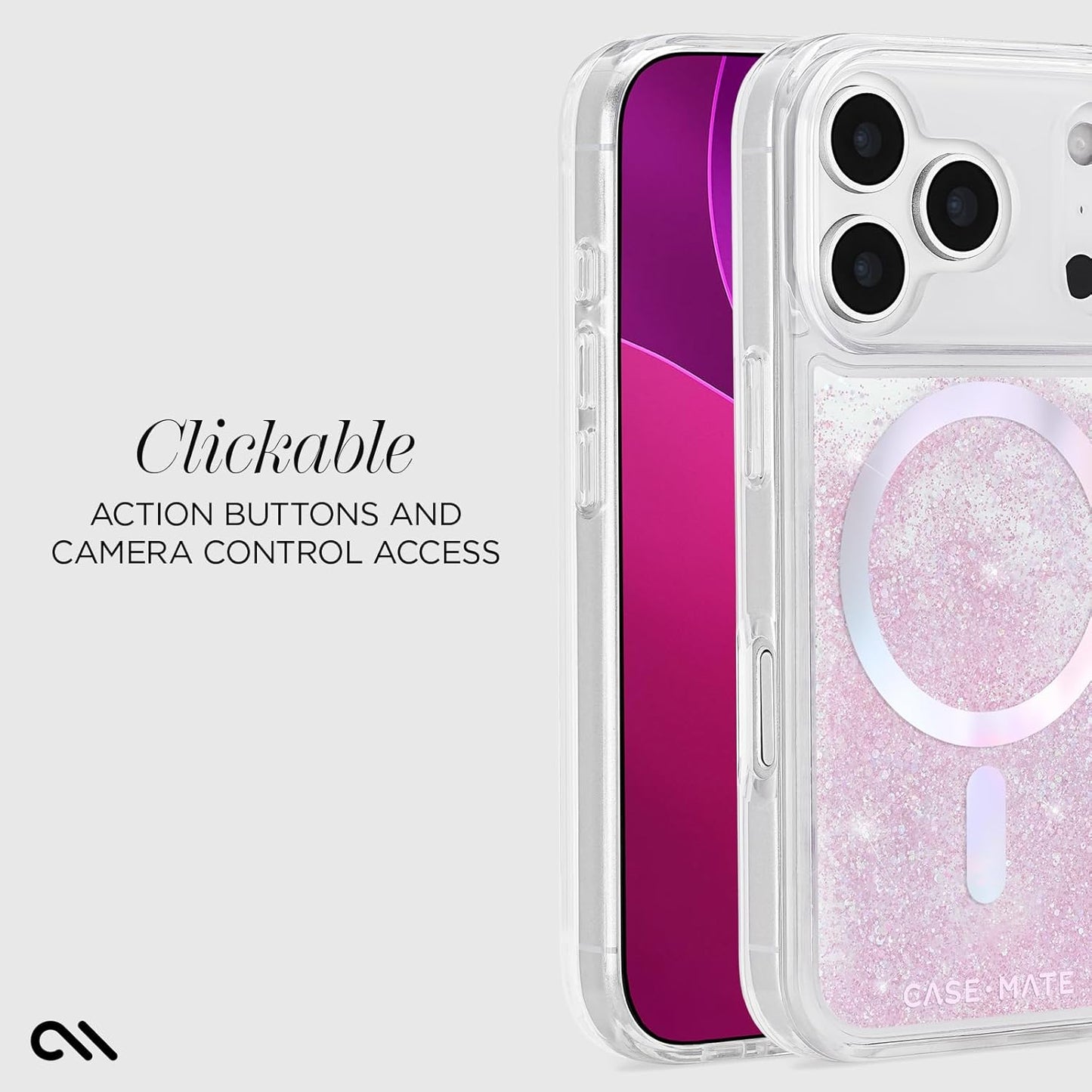 Case-Mate 17 12ft 17 Soap Bubble iPhone Pro Case [Compatible with MagSafe] - Liquid Glitter Phone Case with Drop